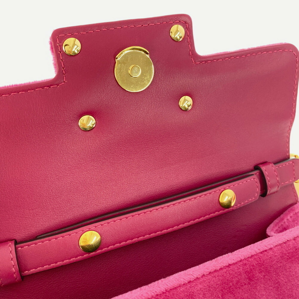 Gucci Broadway Square GG Crystal Velor Clutch Shoulder Bag Pink Black - Picture 7 of 10